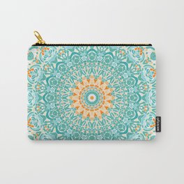 Orange and Turquoise Clarity Mandala Carry-All Pouch