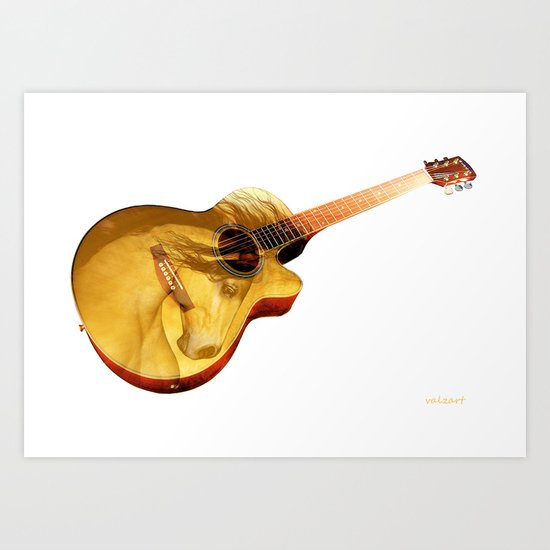 The guitar is a lady Art Print
