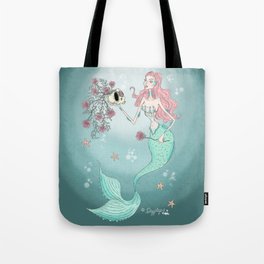 Spooky Mermaid Tote Bag | Roses, Beauty, Pirate, Tail, Love, Sea, Pink, Queen, Pinkhair, Spooky 