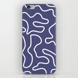 Squiggle Maze Minimalist Abstract Pattern in Deep Periwinkle Purple iPhone Skin