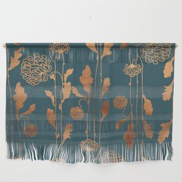 Art Deco Copper Flowers  Wall Hanging