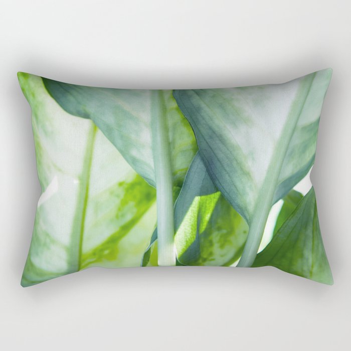 exotic green leaves Rectangular Pillow