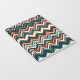 8-Bit Ikat Pattern – Teal & Coral Notebook