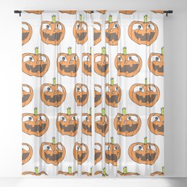 Halloween Pumpkin Background 11 Sheer Curtain