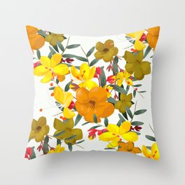 Yellow Flowers Throw Pillow