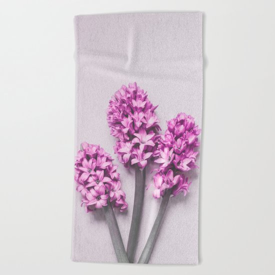 Pink Hyacinths Beach Towel