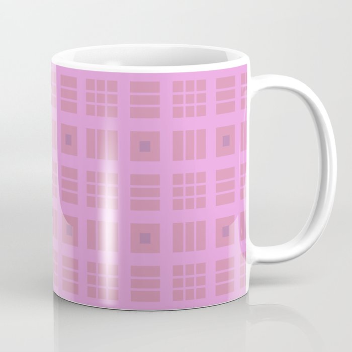 Pale rose to orchid tartan pattern Coffee Mug