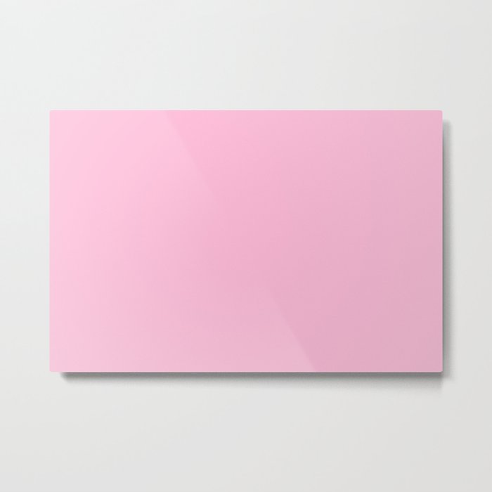 Cotton Candy Pink Solid Color Popular Hues - Patternless Shades of Pink Collection - Hex #FFBCD9 Metal Print