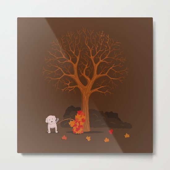 the fall and dog Metal Print