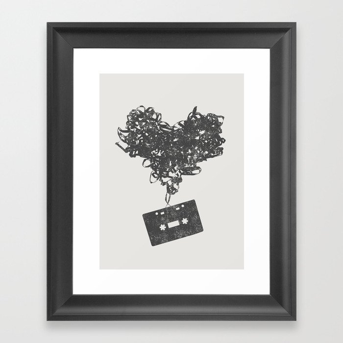 Cassette Heart Framed Art Print