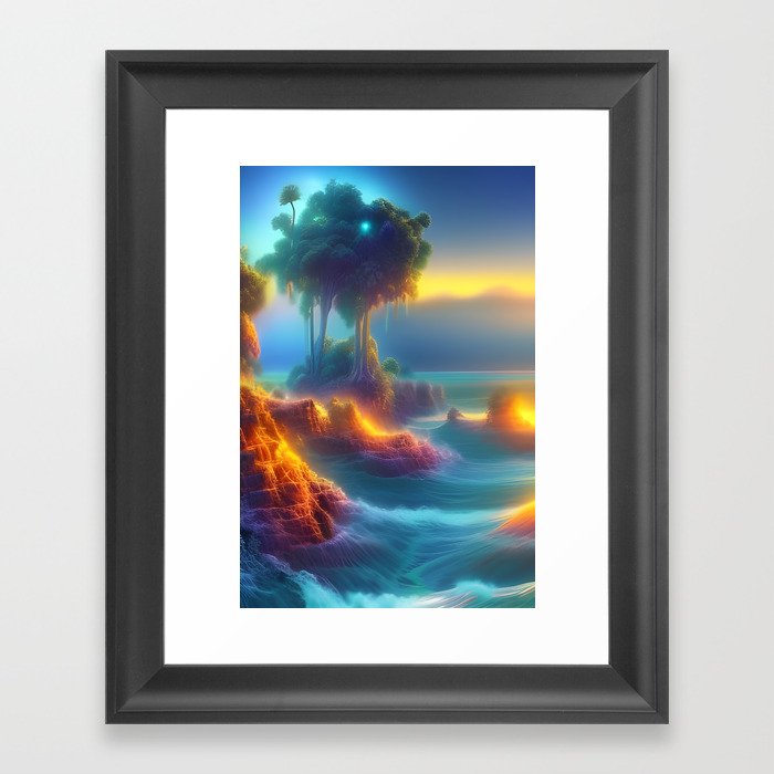 Where the Sun Meets the Sea Framed Art Print