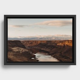Snake River, Idaho - Scenic Desert Canyon Framed Canvas