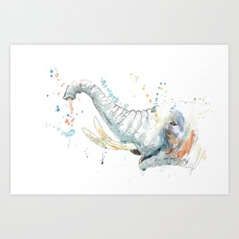 Splashy Elephant Art Print