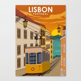 Lisbon Portugal City Travel Poster Canvas Print