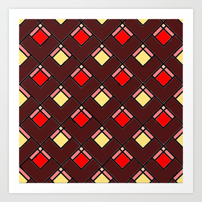 Square Geometric Pattern 1 Art Print by hong1023 | Society6