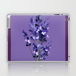 Floral Lavender Bouquet Design Pattern on Purple Laptop Skin