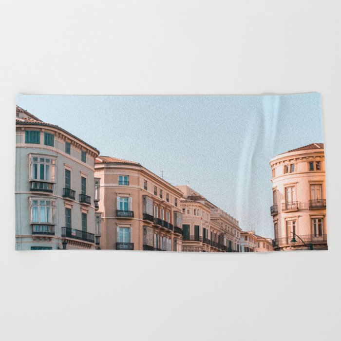 Spain Photography - Downtown In Madrid Beach Towel