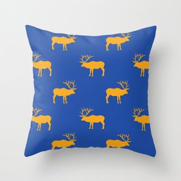 American Elk (Sunrise) Throw Pillow | Country, Nationalpark, Rural, Stag, Fathersday, Elk, Herd, Pattern, Summer, Hunting 