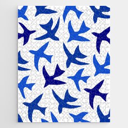 Matisse cut-out birds - blue and white pattern Jigsaw Puzzle