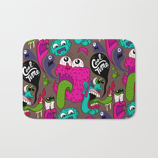 Cool Time Pattern Bath Mat