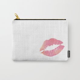 Watercolor Pink Lips Lipstick Chic Romantic Kiss Girls Bedroom Wall Decor fashion poster grl pwr Carry-All Pouch