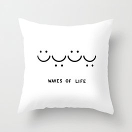 Waves of Life Throw Pillow