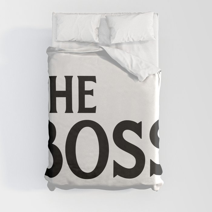 The Boss Funny Couples Quote Duvet Cover