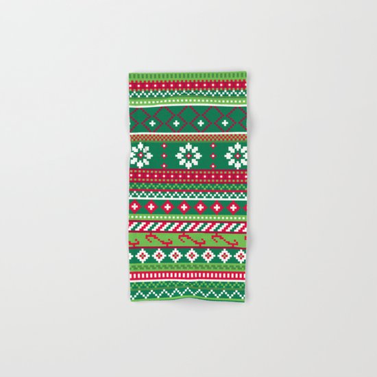 Fair Isle Christmas Pattern Hand & Bath Towel