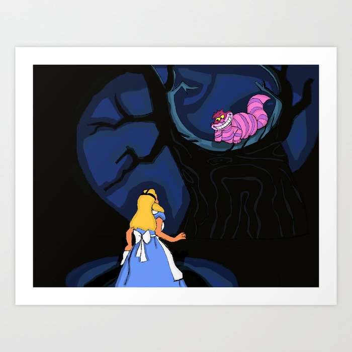 Alice and Cheshire Cat Art Print