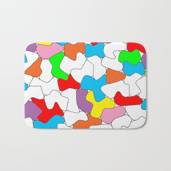 Multi-colored Shapes Bath Mat