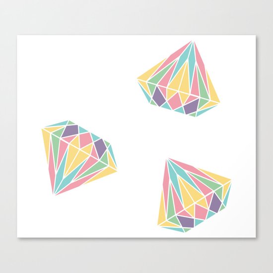 Colorful Diamonds Pattern - gemstones pattern Canvas Print
