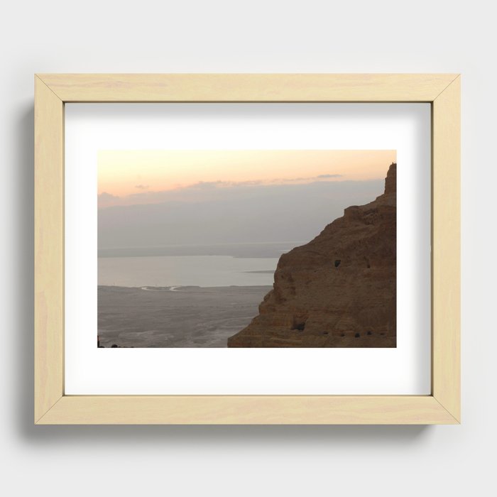 View of the Dead Sea from Mountain in Israel Recessed Framed Print