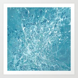 Splashy waves 03 - abstract art painting Jackson pollock style art Art Print