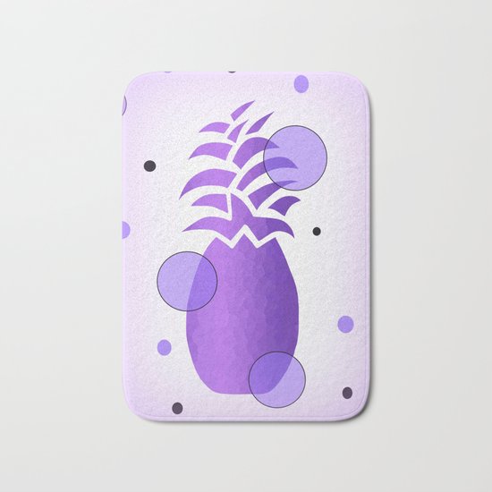 Purple Whimsical Pineapple Bath Mat