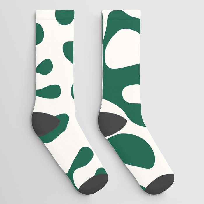 White Matisse cut outs seaweed pattern 5 Socks