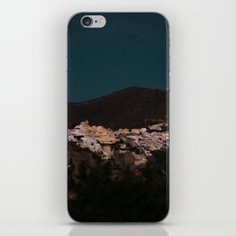 Santorini By Night | Greek Island Vibes in the Evening | City Lights and Dark Skies | Travel and Night Photography Fine Art iPhone Skin