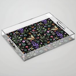 Witchy magical pattern. Nightshade. Mugwort. Acrylic Tray