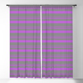 [ Thumbnail: Orchid and Grey Colored Lined Pattern Blackout Curtain ]