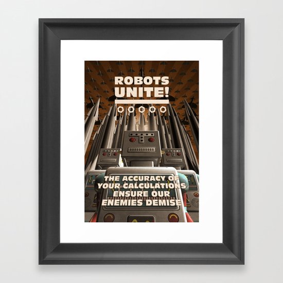Robots Unite Framed Art Print