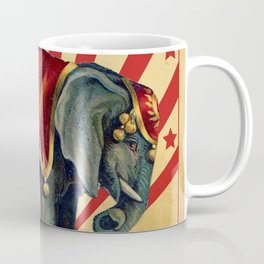 Mid 19th Century vintage retro style circus poster with large performing elephant Coffee Mug