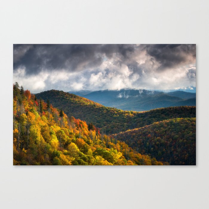 Blue Ridge Parkway North Carolina Mountains Autumn Landscape Photography Asheville NC Canvas Print