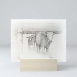 Cow and Calf Mini Art Print