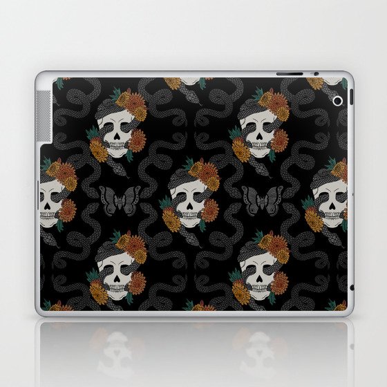 Skulls and Snakes - Black Laptop & iPad Skin