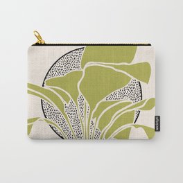 Peace Lily Plant And Sun Carry-All Pouch | Mustard, Illustration, Botanical, Digital, Pattern, Contemporary, Light, Peacelily, Graphicdesign, Tropical 
