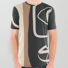 Abstract Face Line Art 12 All Over Graphic Tee