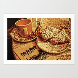 Coffee and Beignets at the Cafe du Monde Art Print