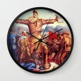 American Masterpiece, Abolitionist John Brown, Tragic Prelude American West portrait painting by John Steuart Curry Wall Clock