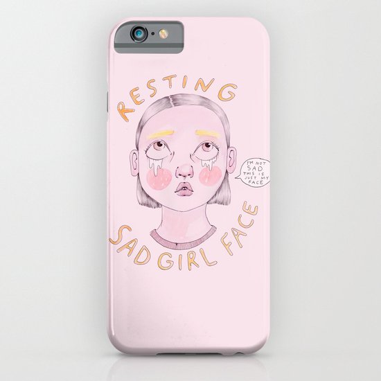 Resting Sad Girl Face iPhone & iPod Case