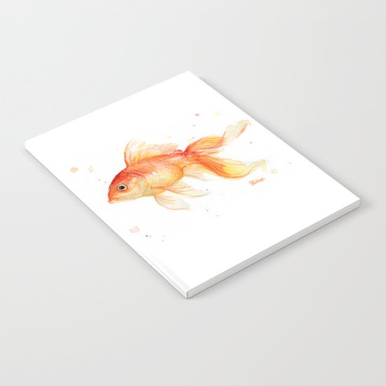 Goldfish Watercolor Fish Notebook