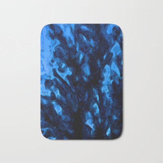 Black Branches in the Blue Wind Bath Mat
